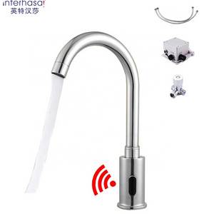 Interhasa! Chrome automatic sensor faucet touchless brass smart quick induction kitchen bathroom hotel faucet