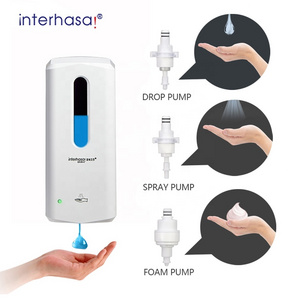 Bathroom 1000ml wall mounted auto touchless alcohol spray liquid gel foam pump automatic soap dispenser F9305