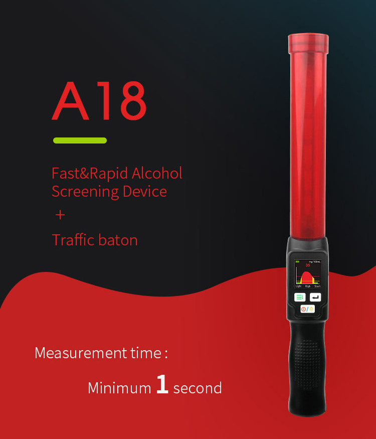 Rechargeable  handheld alcohol tester traffic baton quick screening led flashlight