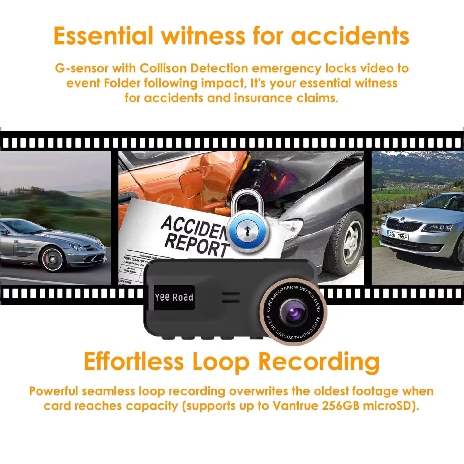 Auto electronic Camera Recorder 1080P Dual Dash Camera Real Time Location Lens View Driving Recorder 3.16