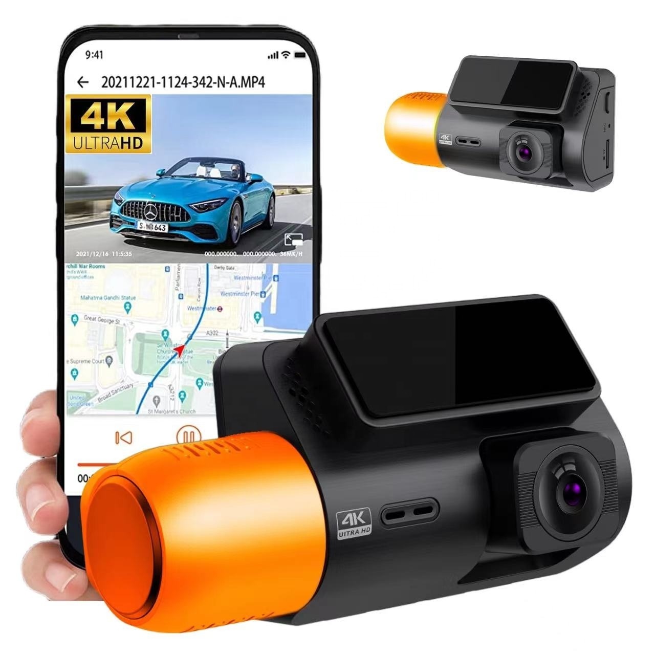 Optional cameras 3 rear view mirror auto Front and Inside car black box Sony lens IR Night Vision 24hr Parking 4K dash cam