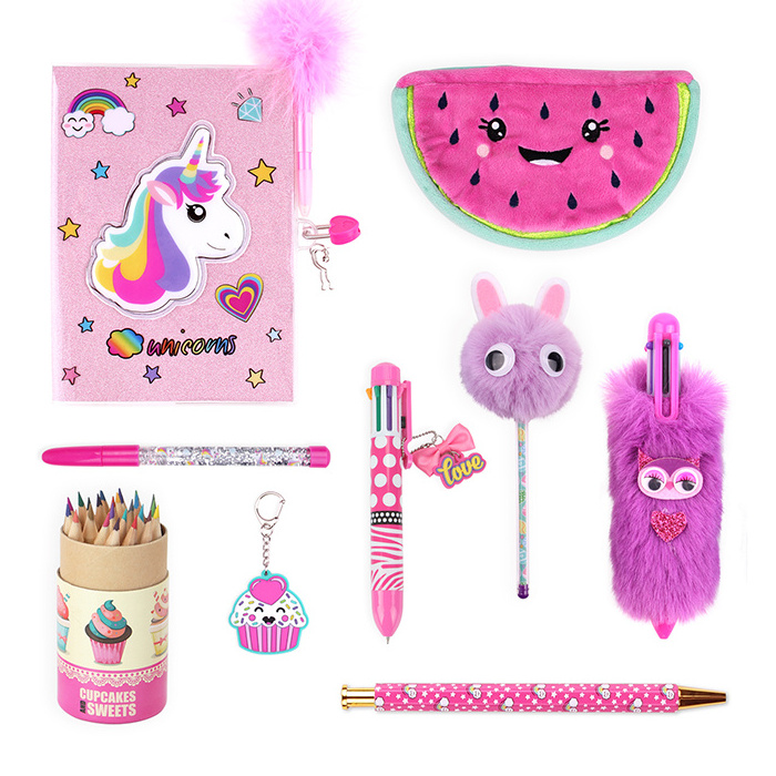 INTERWELL ball pen set pink puff ball pen Stationary set