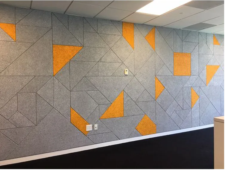 High quality polyester felt board wall tiles  acoustic panels fiber panels for background interior decoration