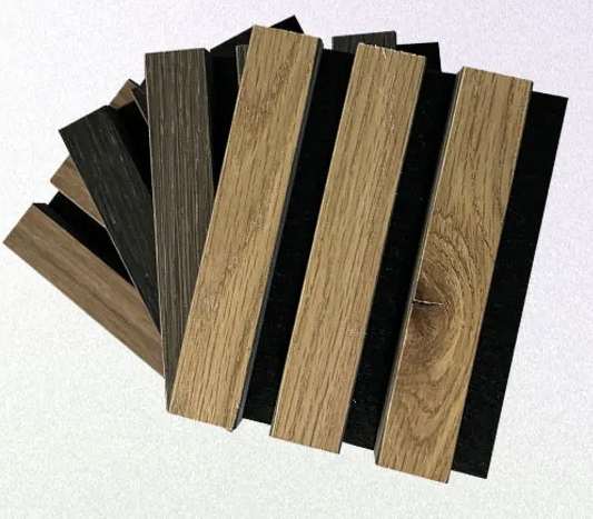 Acoustic wooden slats panel Decor Apartment Wall And Ceiling Sound Absorbing Grille And Wood Slat Acoustic Panels