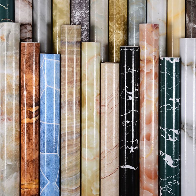 Kitchen Removable Adhesive Wall Paper Rolls Waterproof 3D Contact Paper Marble Wallpapers PVC