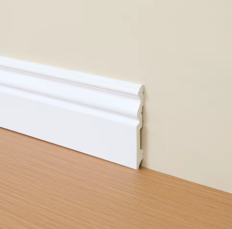 New Style Plastic Ceiling Artistic wall corner protective  Line Cornice Mouldings Floor customized PS white skirting board