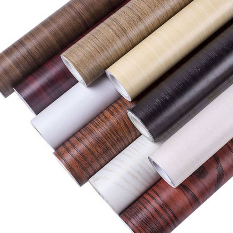 High Gloss Solid Metallic PVC Decorative Foil Vacuum Membrane Film in Rolls for Cabinet, Door and Furniture