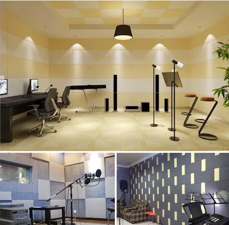 High quality polyester felt board wall tiles  acoustic panels fiber panels for background interior decoration