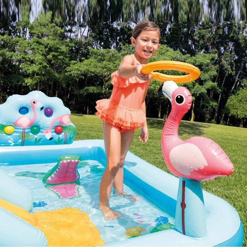 Intex 57161 Outdoor Crocodile Park Piscina Children Inflatable Water Slide Sprinkler Swimming Pool