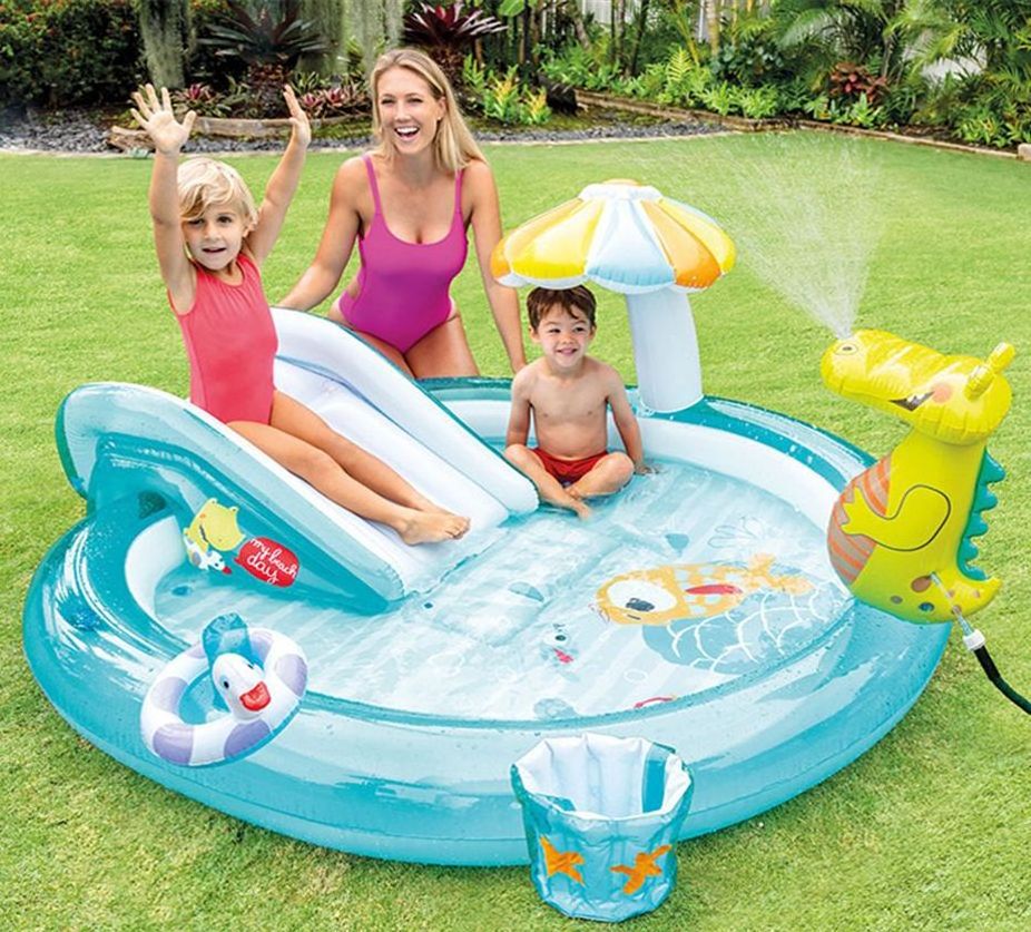 INTEX 57165 Gator Play Center Inflatable kids pool Garden Play Pool Children's slide swimming pool