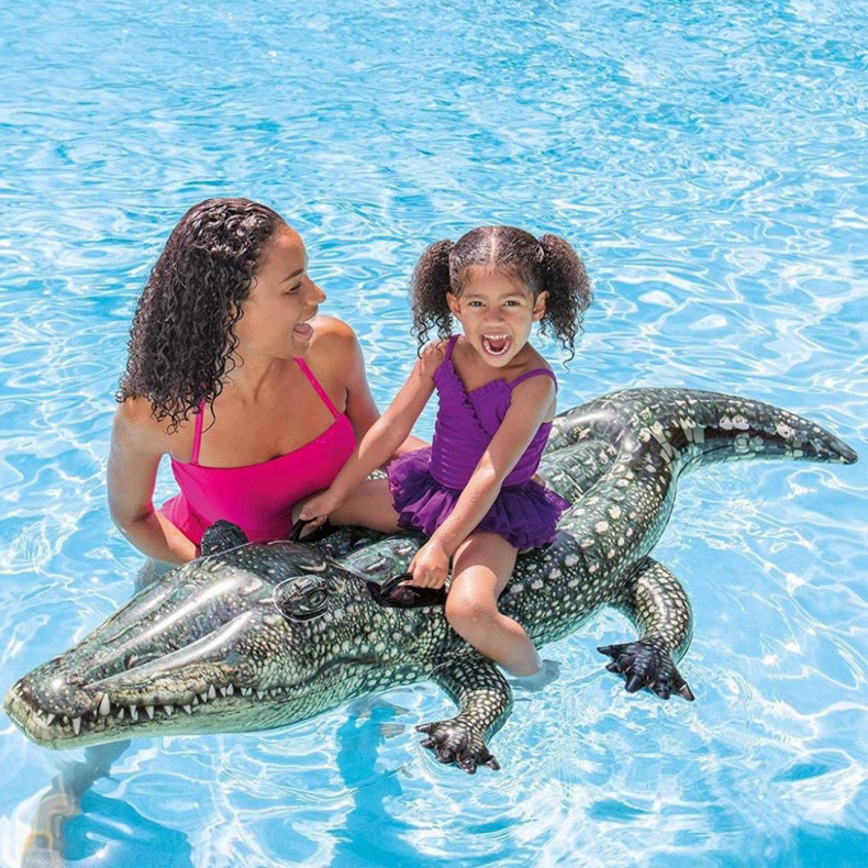 INTEX 57551 inflatable water mount can lie and sit, nd it can prevent crocodiles from floating. Children's water toy pool floats