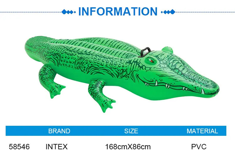 INTEX 58546 Cross-border inflatable water toy Water item Crocodile mounted animal floating row