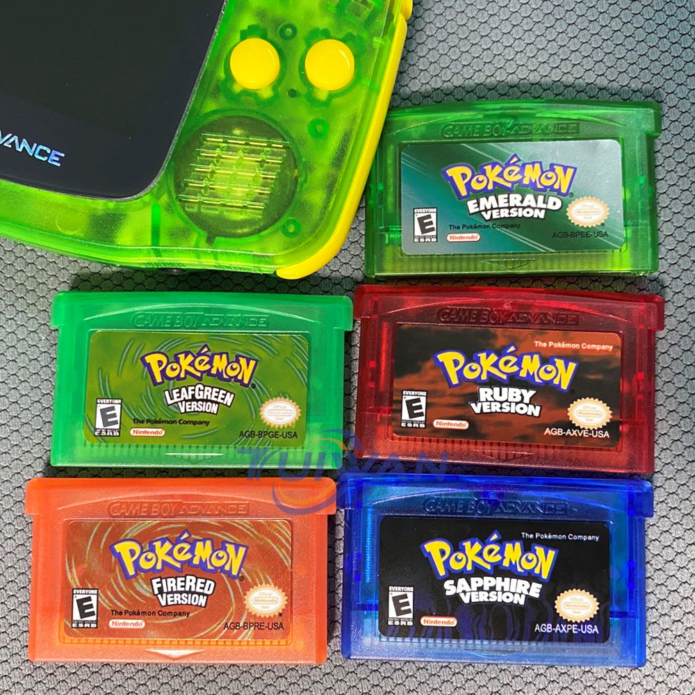 5 kinds of game cartridge for pokenom gbc game cartridge card series boy games for GBA SP cards