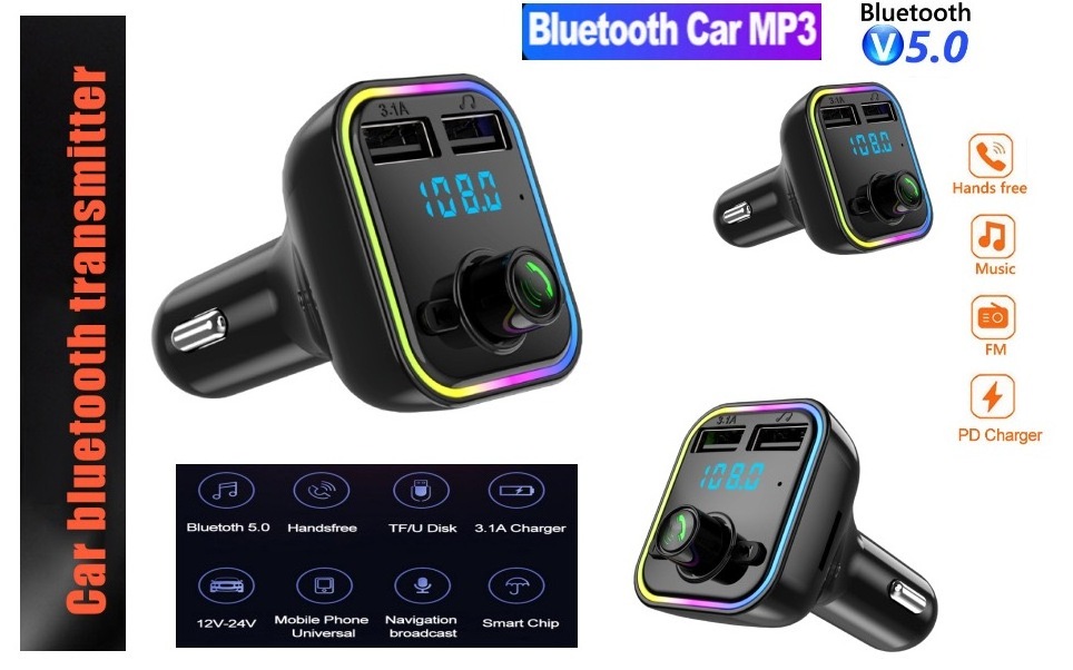 FM modulator transmitter MP3 player G37 G38 dual 2 USB Car Charger wireless hands-free car kit Bt On-board Dual Port Charger