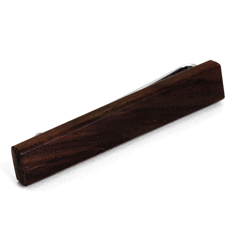 High Quality Dark Wood Color Tie Bars Wooden Tie Clip