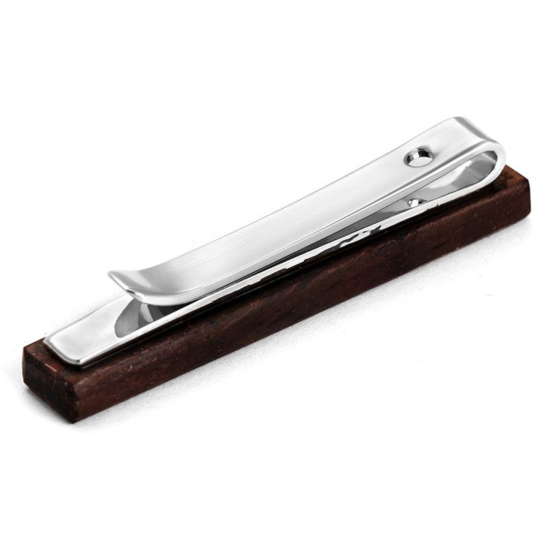 High Quality Dark Wood Color Tie Bars Wooden Tie Clip