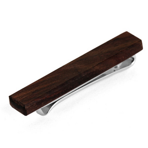 High Quality Dark Wood Color Tie Bars Wooden Tie Clip