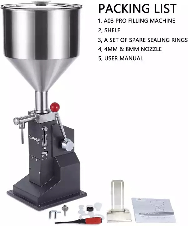 Bottle Filling Machine 5-50ml Manual Liquid Filling Machine Stainless Steel Filling Machine for Cream Shampoo Cosmetic Bottler