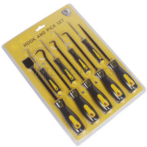 INTL-XG155 Auto A/C AC 9pcs Hook Pick Set Short Long Picks Gasket O-Ring Seal Remover Craft Tools