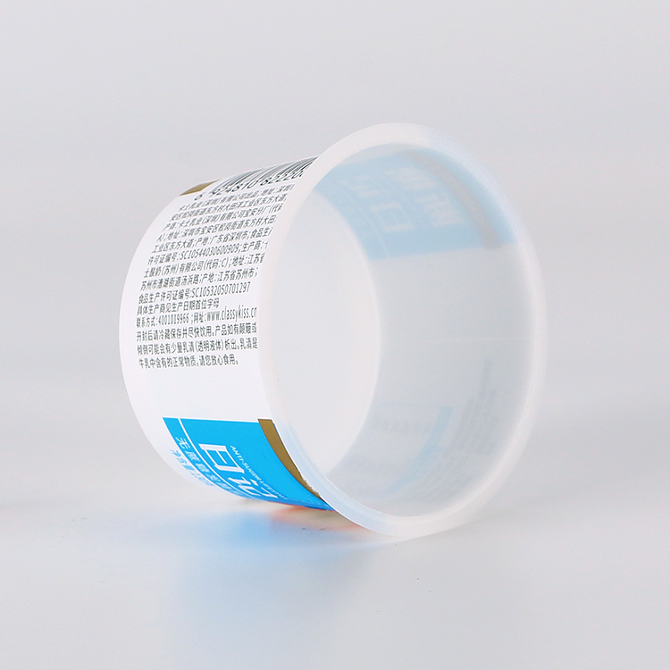 Manufacturers eco-friendly customized 160ml round IML packing disposable yogurt cup plastic yogurt pots