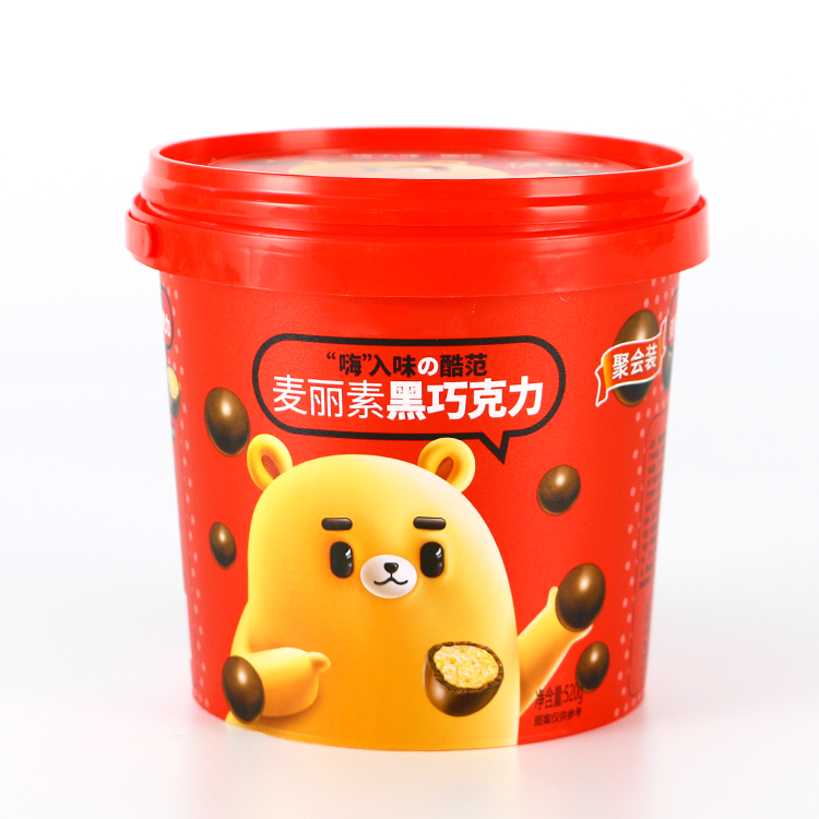 500ml/800ml/1000ml/1200ml/1500ml  IML PP Plastic Container Custom Bucket For Chocolate Ice Cream Candy Bucket