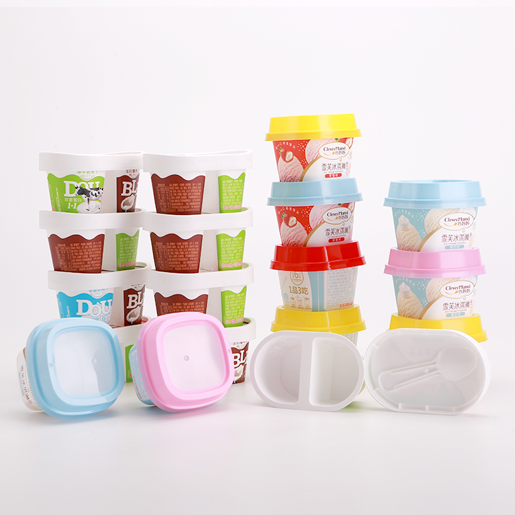 Customized Designs IML Printing Plastic Cup Disposable Recycle Food Pack Yoghurt Containers Plastic Yogurt Tub