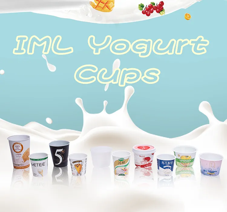 Customized Designs IML Printing Plastic Cup Disposable Recycle Food Pack Yoghurt Containers Plastic Yogurt Tub