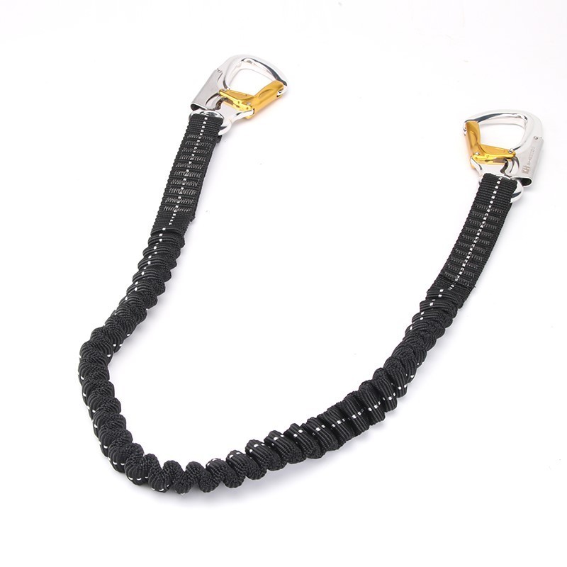 High end hot sale elastic shock absorb lanyard with aluminum hooks