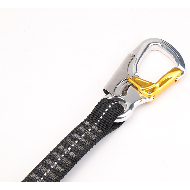 High end hot sale elastic shock absorb lanyard with aluminum hooks