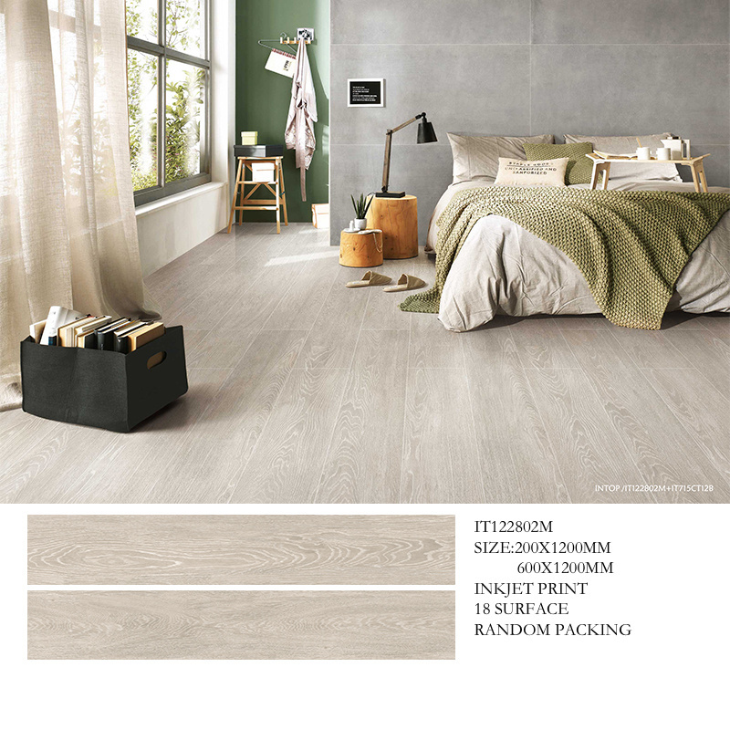 Solid wood kitchen floor porcelain tiles 200x1200MM Matte surface non slip ceramic wood look floor tiles bedroom floor  tile