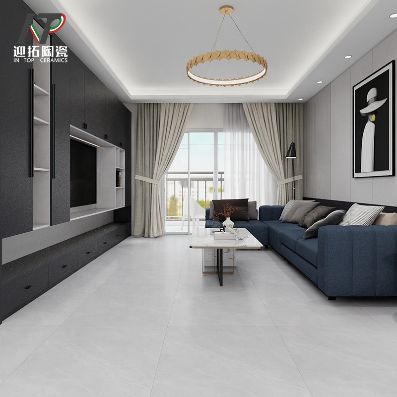 750x1500mm/600x1200mm/800x800mm full body marble porcelain tile light grey infinite striation concise and plain living room tile