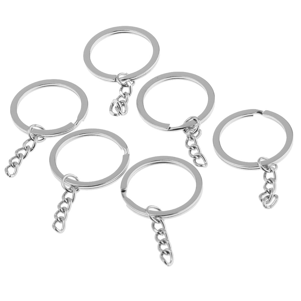 DIY Keychain Parts Iron Nickel Plated Flat Ring Key Chain Spilt Keychain