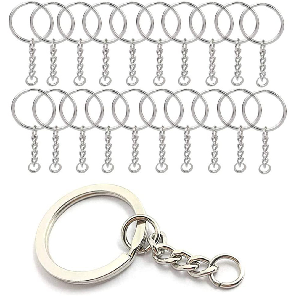 DIY Keychain Parts Iron Nickel Plated Flat Ring Key Chain Spilt Keychain