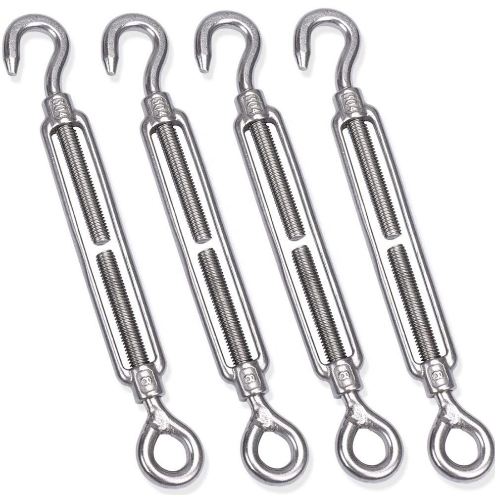 M4 M6 M8 M10 Stainless Steel Din1480 Turnbuckles With Eye Hook Wire Rope Turnbuckles