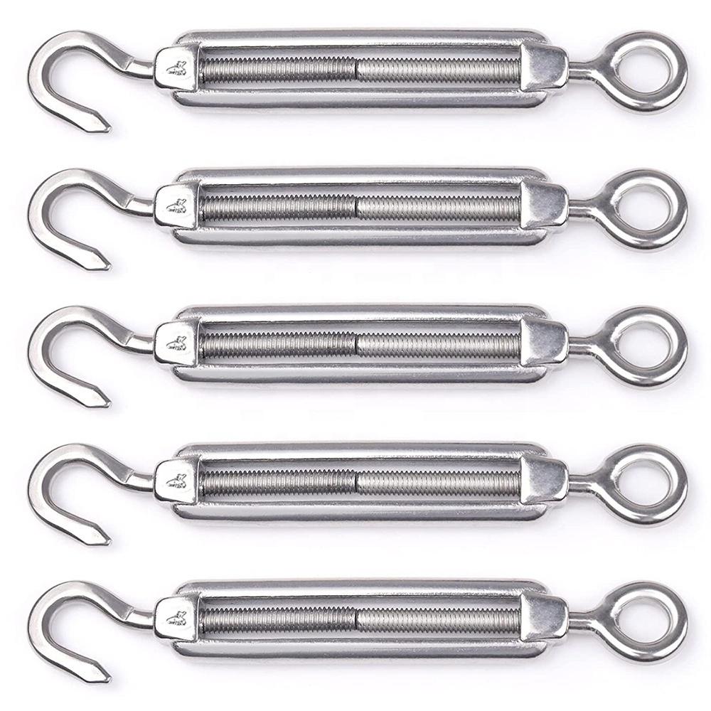 M4 M6 M8 M10 Stainless Steel Din1480 Turnbuckles With Eye Hook Wire Rope Turnbuckles