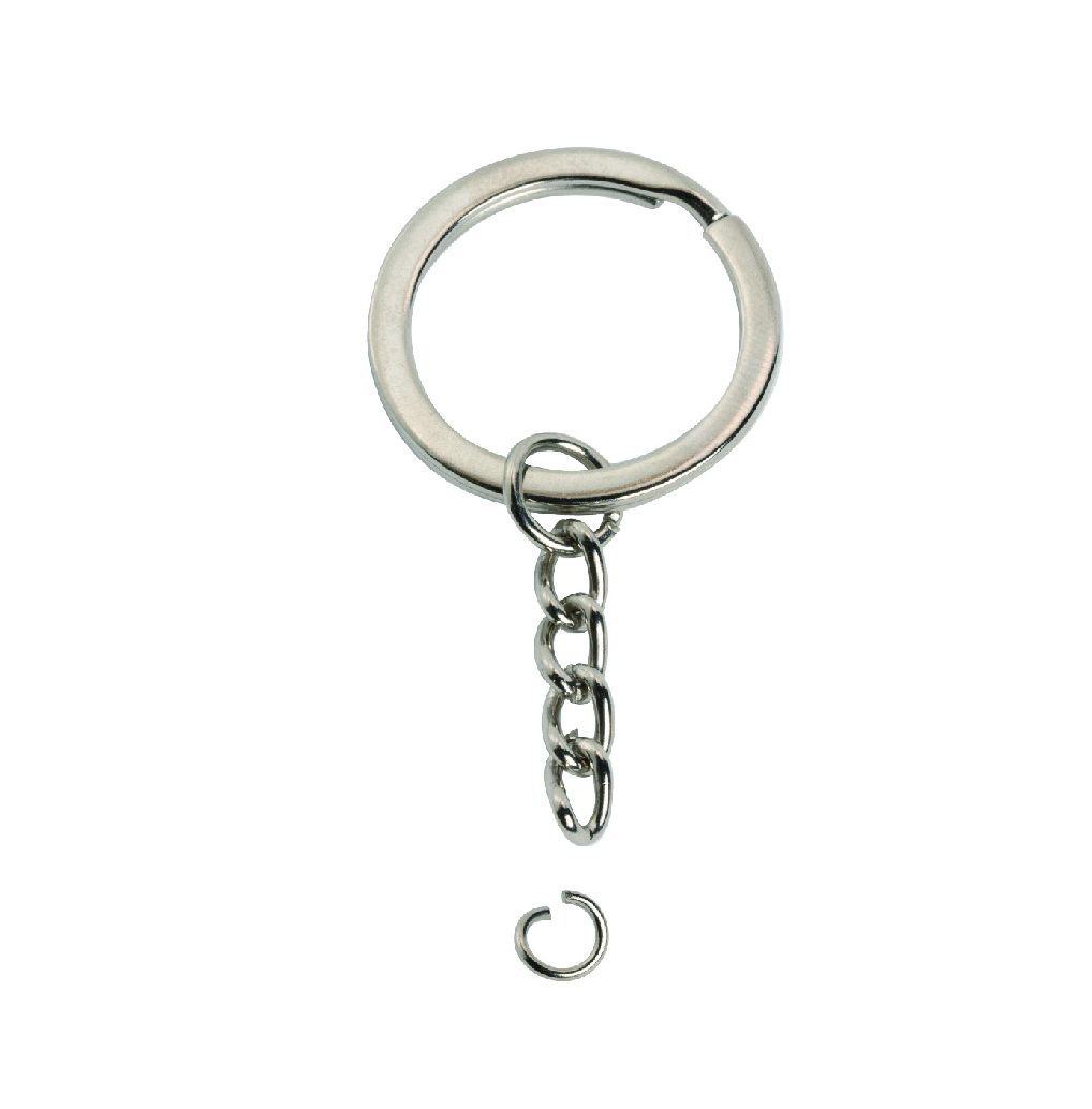 DIY Keychain Parts Iron Nickel Plated Flat Ring Key Chain Spilt Keychain