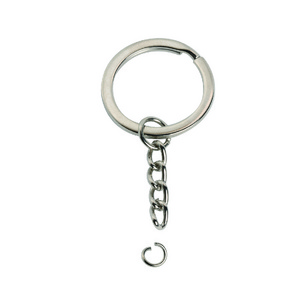 DIY Keychain Parts Iron Nickel Plated Flat Ring Key Chain Spilt Keychain