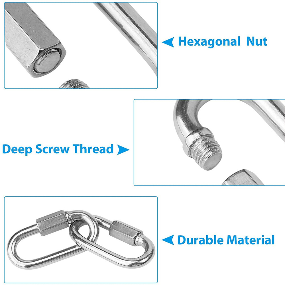 Rigging hardware steel new multifunctional carabiner heavy duty connector screw locked quick link