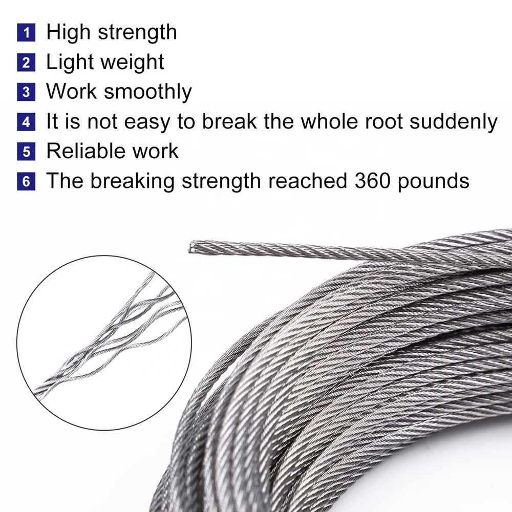 6mm 8mm 10mm diameter 6x12 galvanized steel wire rope steel wire cable