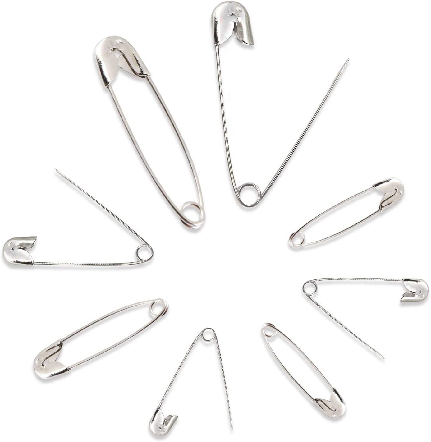 Custom DIY Sewing Tools Accessory Metal 19mm 22mm 27mm 32mm iron Stainless Steel Needles Large Silver Safety Pin for garment