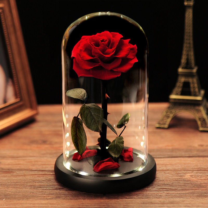 INUNION China Wholesale Real Touch Rosas Eternas Preservadas Forever Fresh Flower Eternal Preserved Rose in Glass Dome