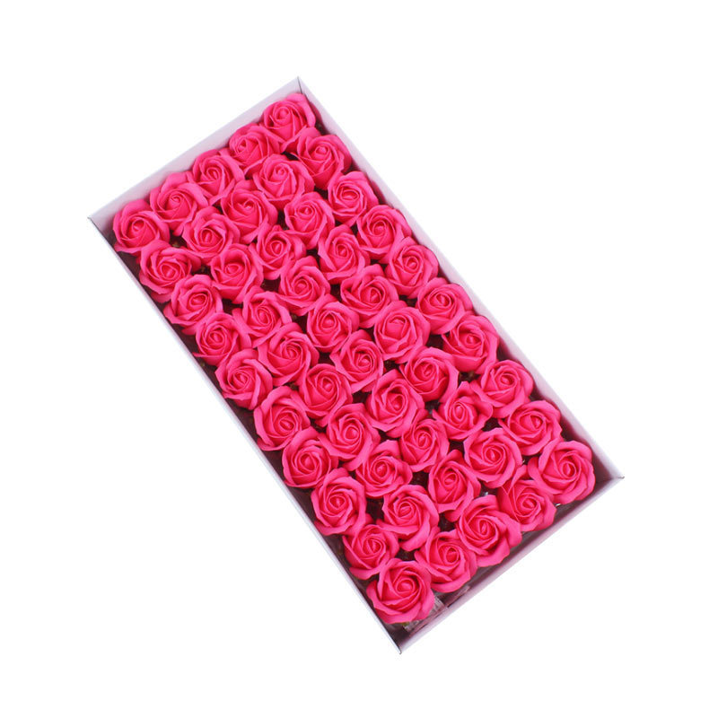 INUNION Flower soap roses gift box 50 pcs Soap rose flower gift box,rose petal soap flowers box for decoration