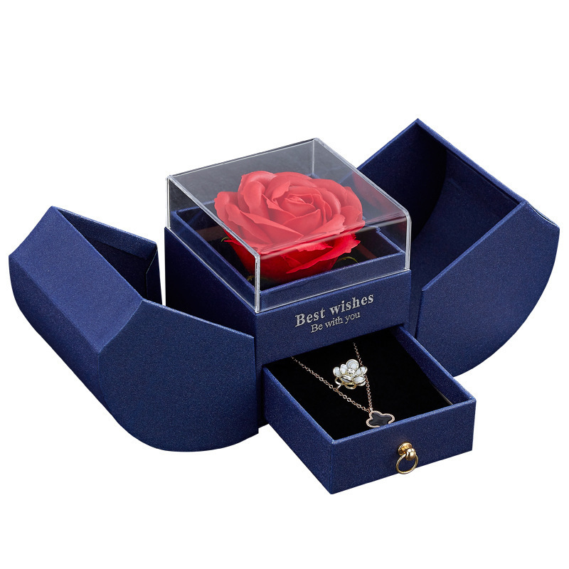 INUNION China Wholesale Preserved Flower Eternal Rose Head Gift Box For Women Mother's Day Valentine's Day Decoration