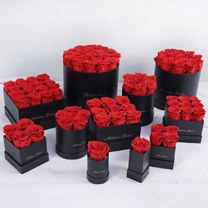 INUNION China Wholesale Long-lasting Eternal Preserved Flower In Gift Box Colorful Beauty Real Fresh Preserved Roses