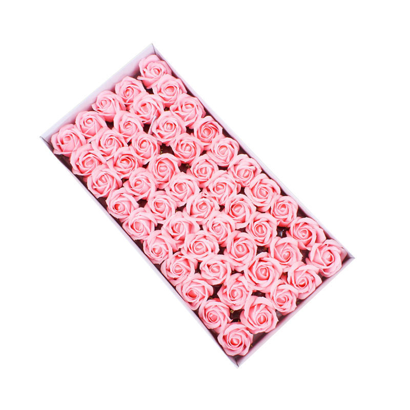 INUNION Flower soap roses gift box 50 pcs Soap rose flower gift box,rose petal soap flowers box for decoration