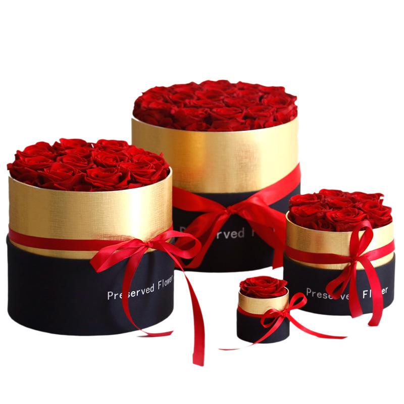 INUNION China Wholesale Long-lasting Eternal Preserved Flower In Gift Box Colorful Beauty Real Fresh Preserved Roses