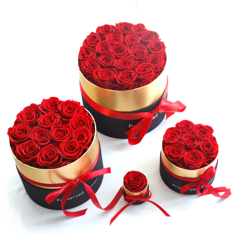 INUNION China Wholesale Long-lasting Eternal Preserved Flower In Gift Box Colorful Beauty Real Fresh Preserved Roses