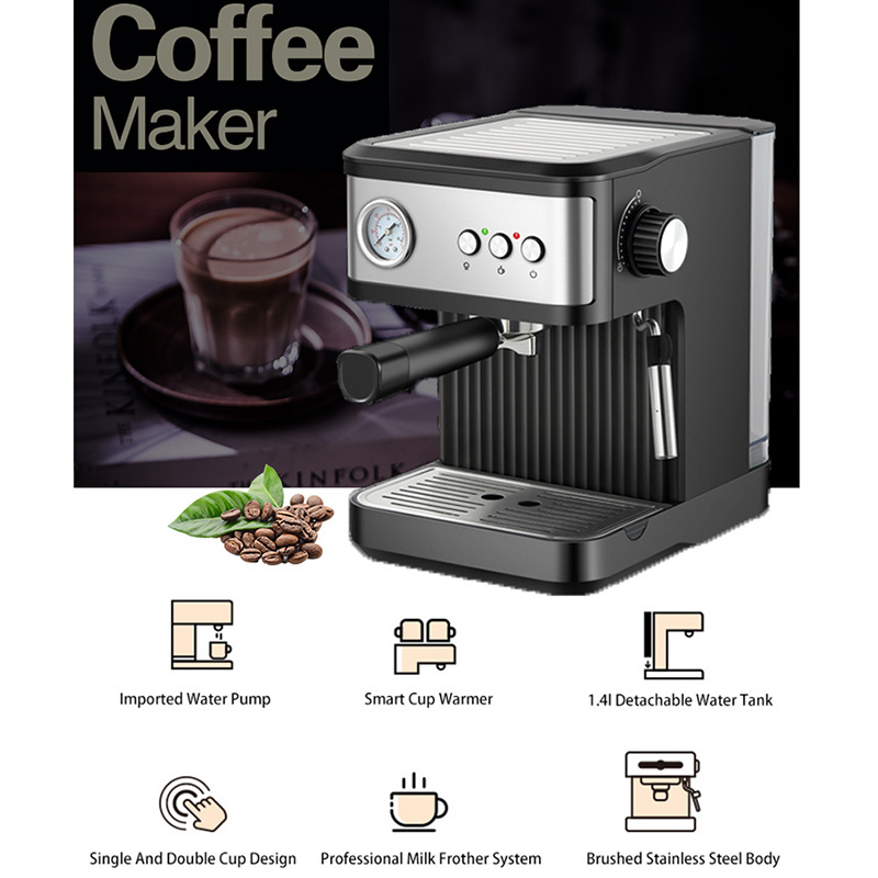 American Style Fully Automatic Grinding Integrated Coffee Machine Household Office Electric Drip Coffee Maker With Timer