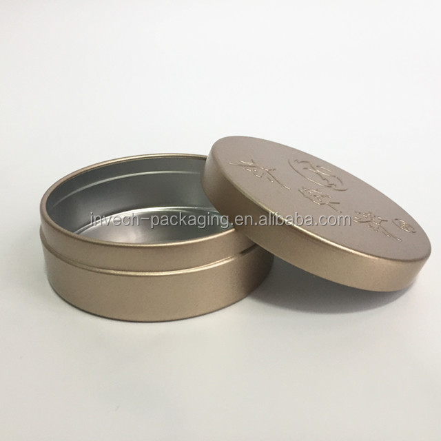 silver metal tin box factory,92x45mm metal jar screw round tin,round empty shoe polish container