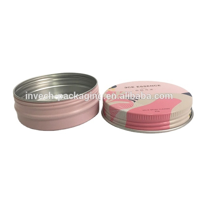 rose gold/pink/matte black aluminum tin 50g/150g,colorful printing aluminum candle tin,pink metal tins round shoe polish